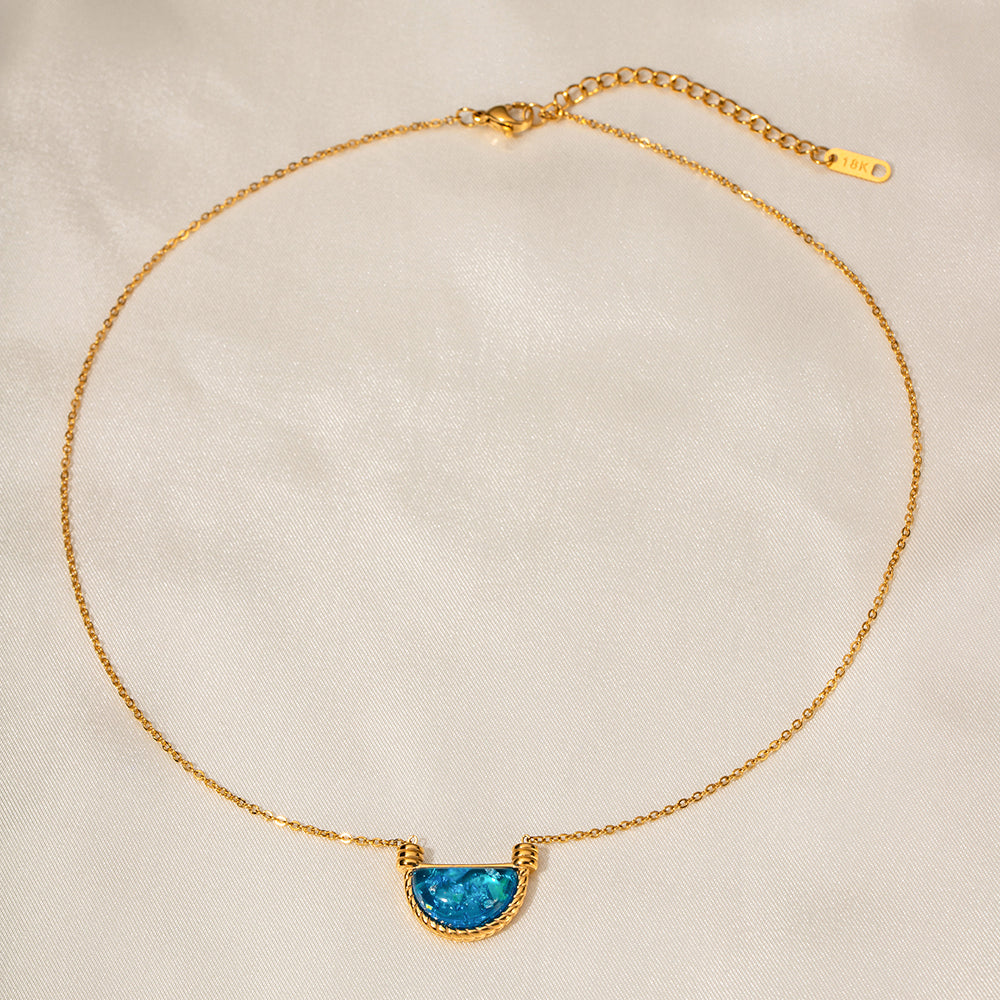Buy Trendy Blue Diamond Layered Necklace - Brantashop